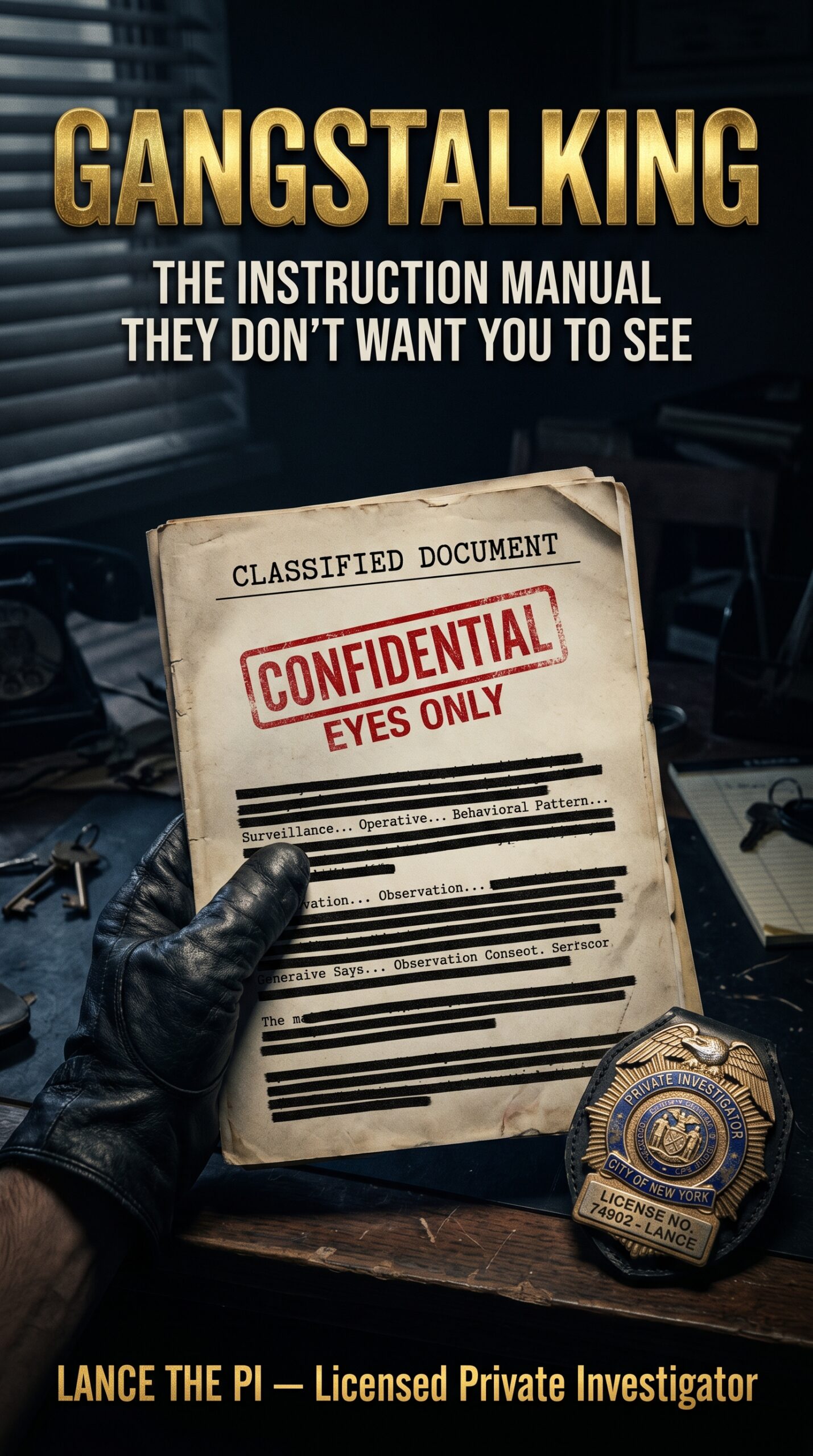Gangstalking: The Instruction Manual They Don't Want You to See — by Lance The PI, Licensed California Private Investigator